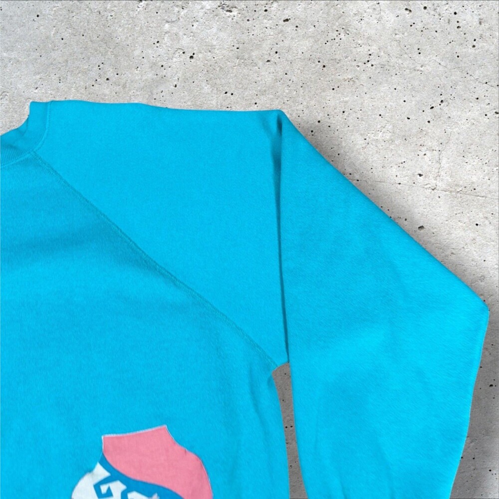 Vtg 90s Tultex Maximum Sweats Southwest Pottery Puff Print XL USA Turquoise - Picture 4 of 9